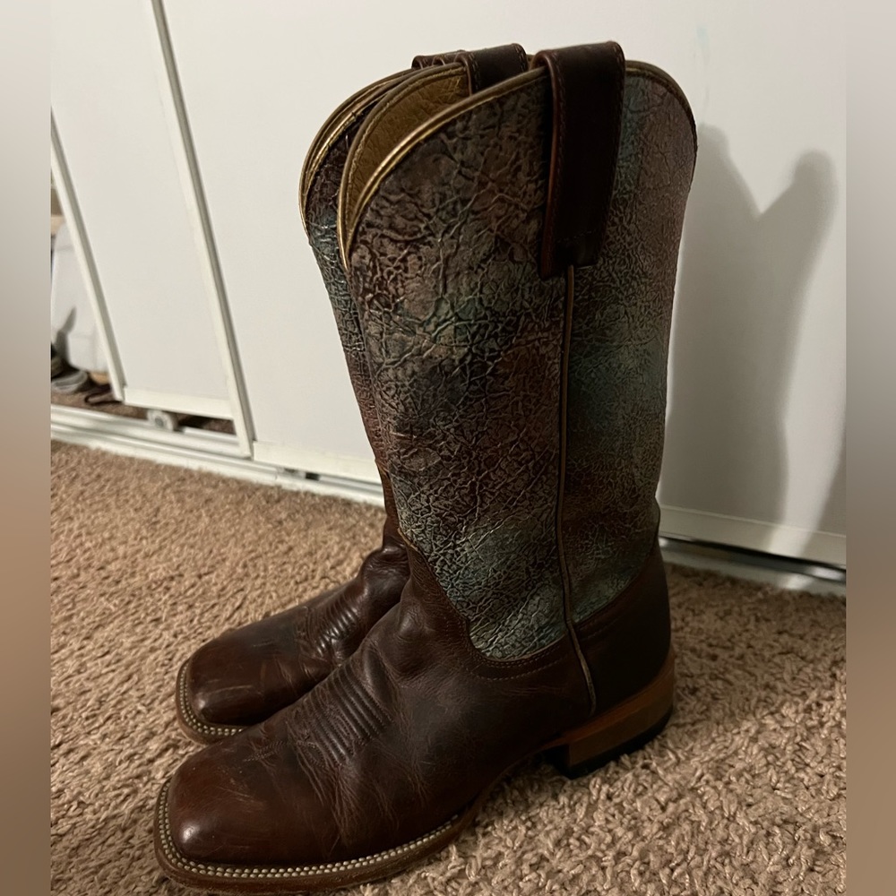 Brown Shyanne cowboy boots with colorful shaft